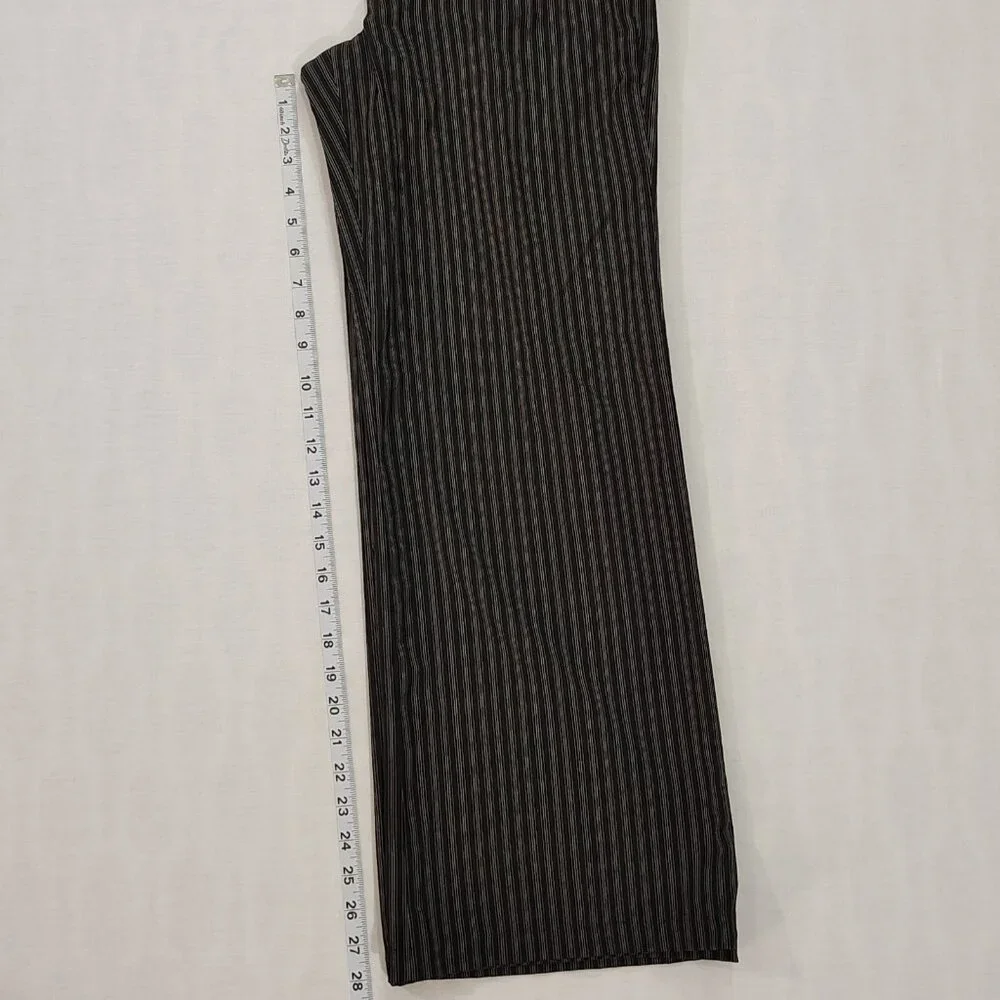 Ann Taylor Loft Julie Trouser Dress Pants Womens Size 6 Pinstripe Wide Leg Black - Picture 11 of 15